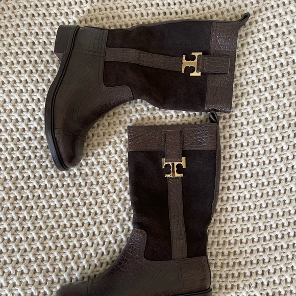 Tory Burch Brown 'corey' Leather Suede Boots - Picture 7 of 15